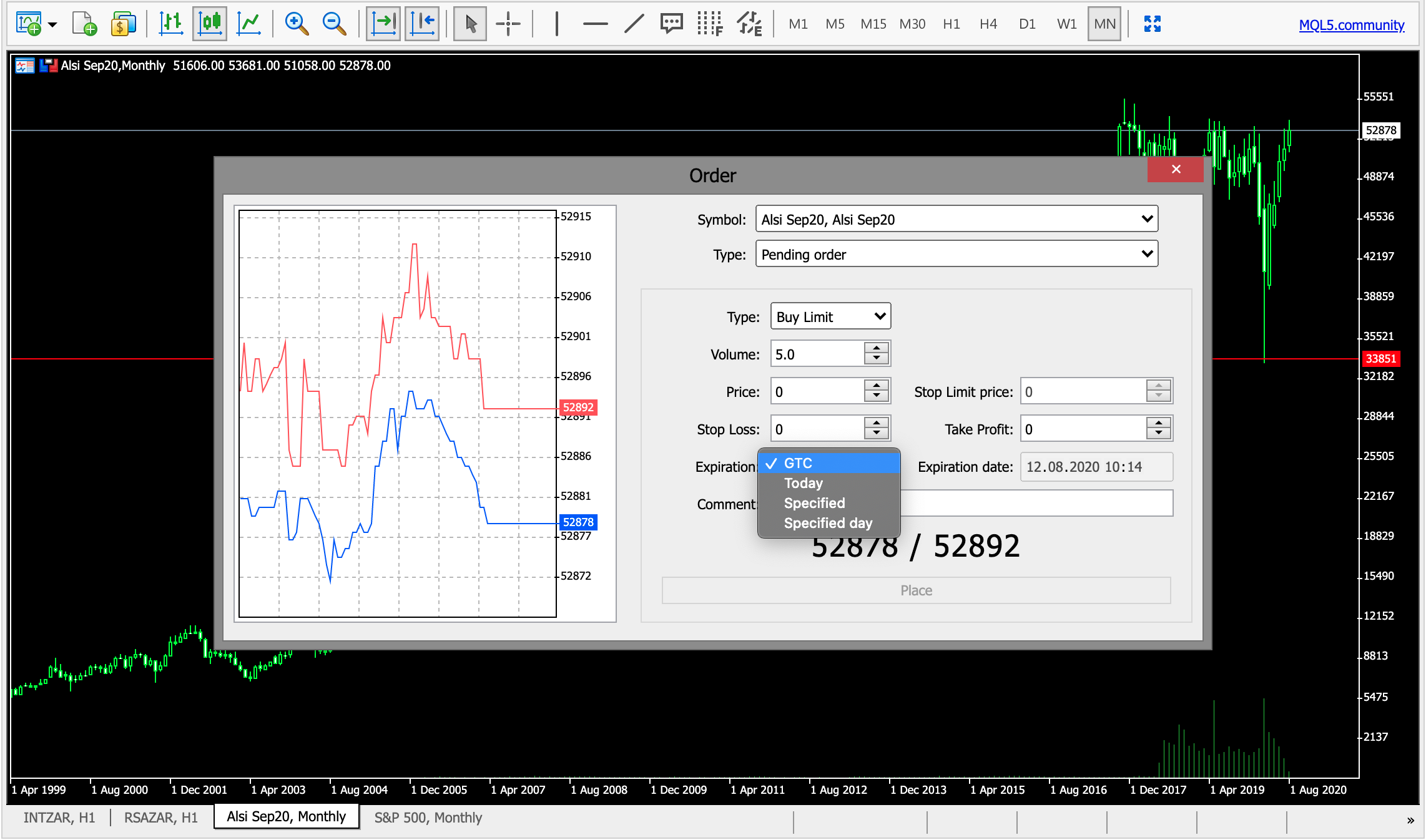 How to place pending orders on Metatrader 5